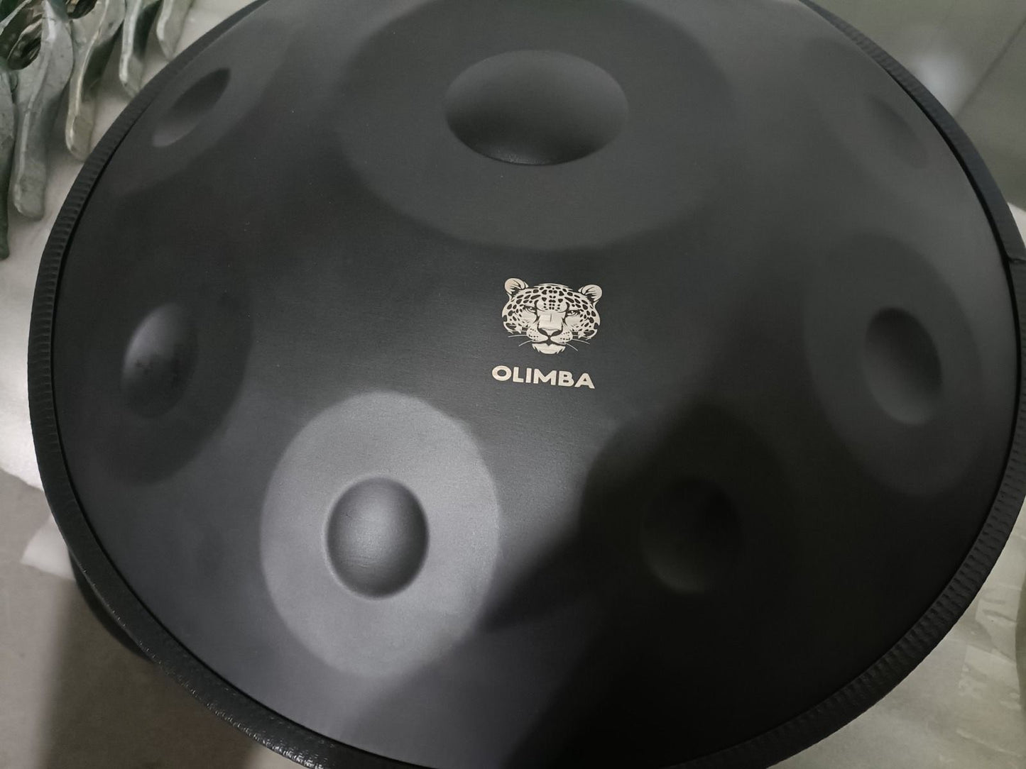 Black Handpan / 10 notes / D Kurd 432 Hz 22' Stainless Steel Thick BLACK DESIGNS Gift Hand-Tuned Hand