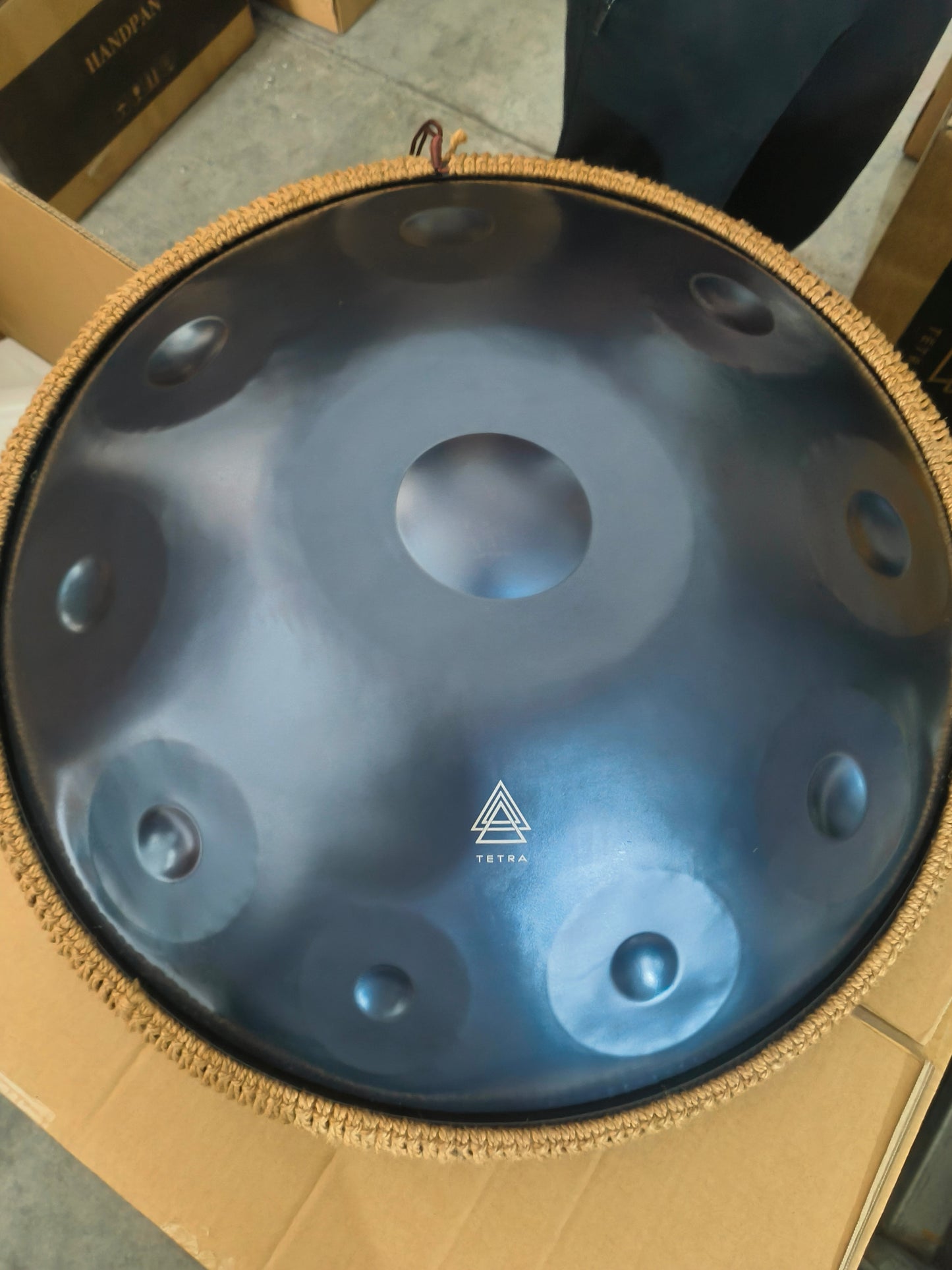 HANDPAN 10 Notes in BLACK BLUE 432hz, 22' Hand-Tuned