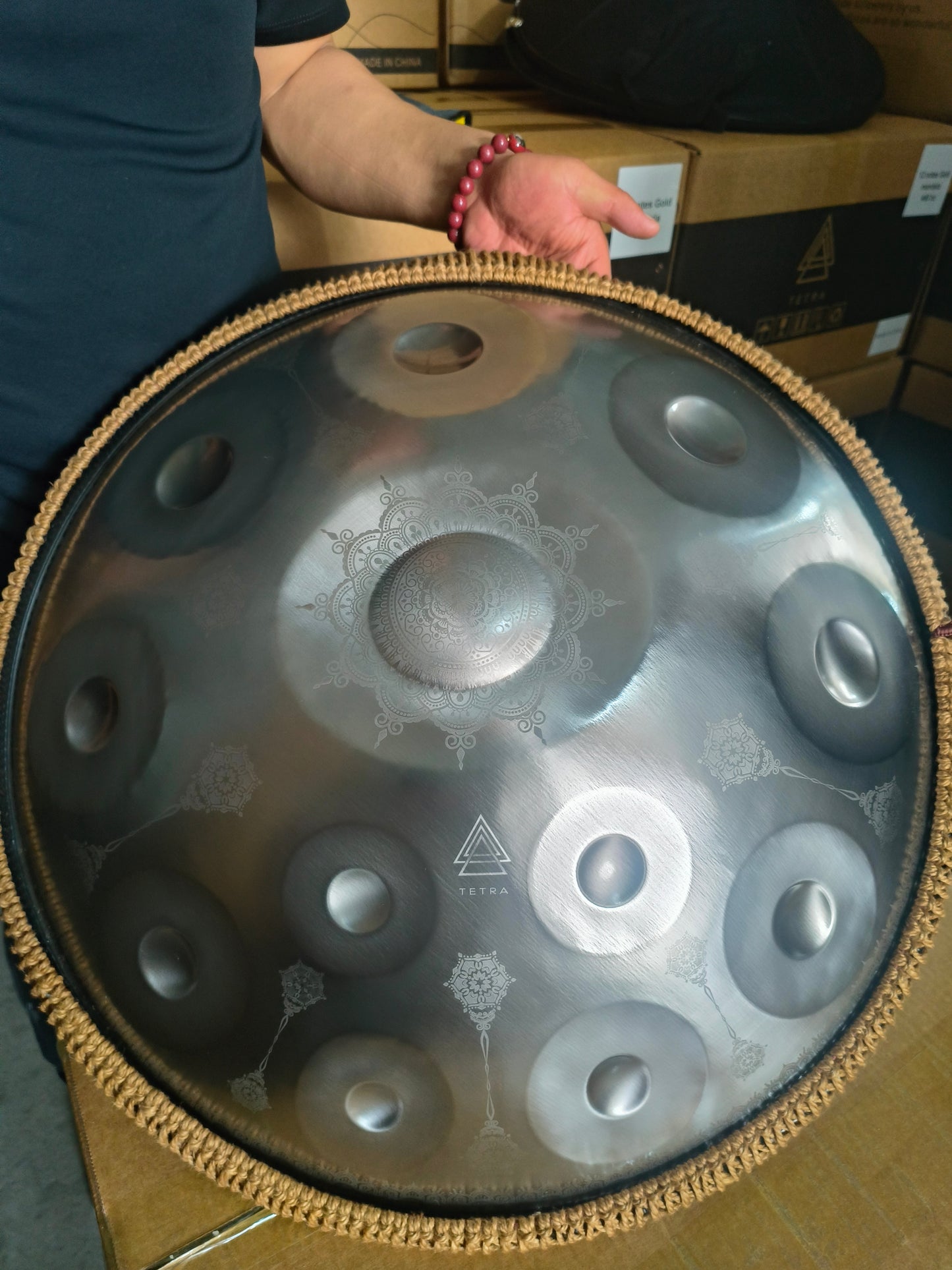 SILVER 10 notes Handpan D Kurd 440 Hz 22' Stainless Steel Thick