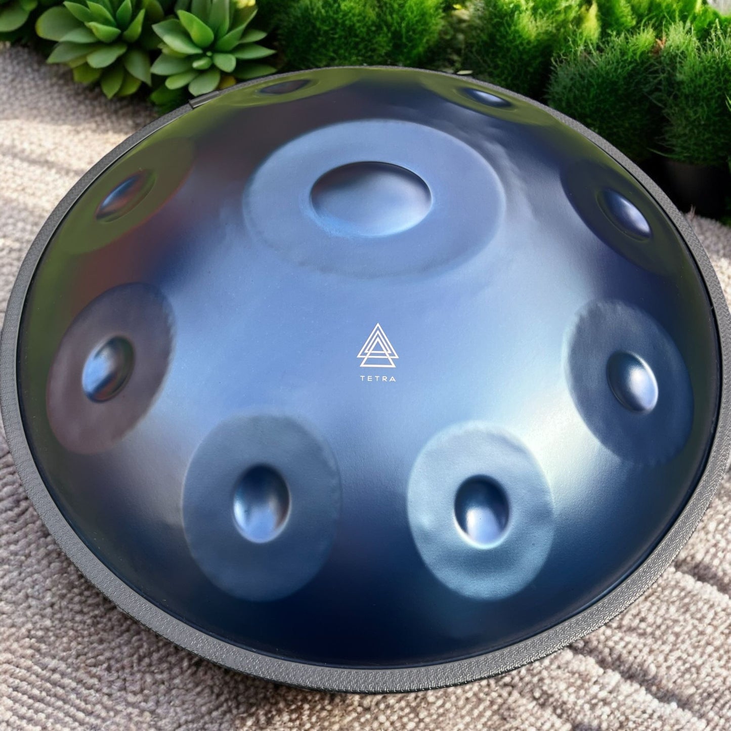 Handpan Steel Drum 10 notes D Kurd 440 hz 22' Nitriding Steel 1.1 thick SPACE BLUE