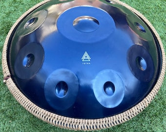 Handpan Steel Drum 10 notes D Kurd 440 hz 22' Nitriding Steel 1.1 thick SPACE BLUE