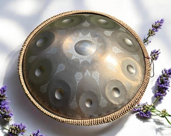 Bronze MANDALA Handpan Drum โ 10 Notes D Kurd | Stainless Steel