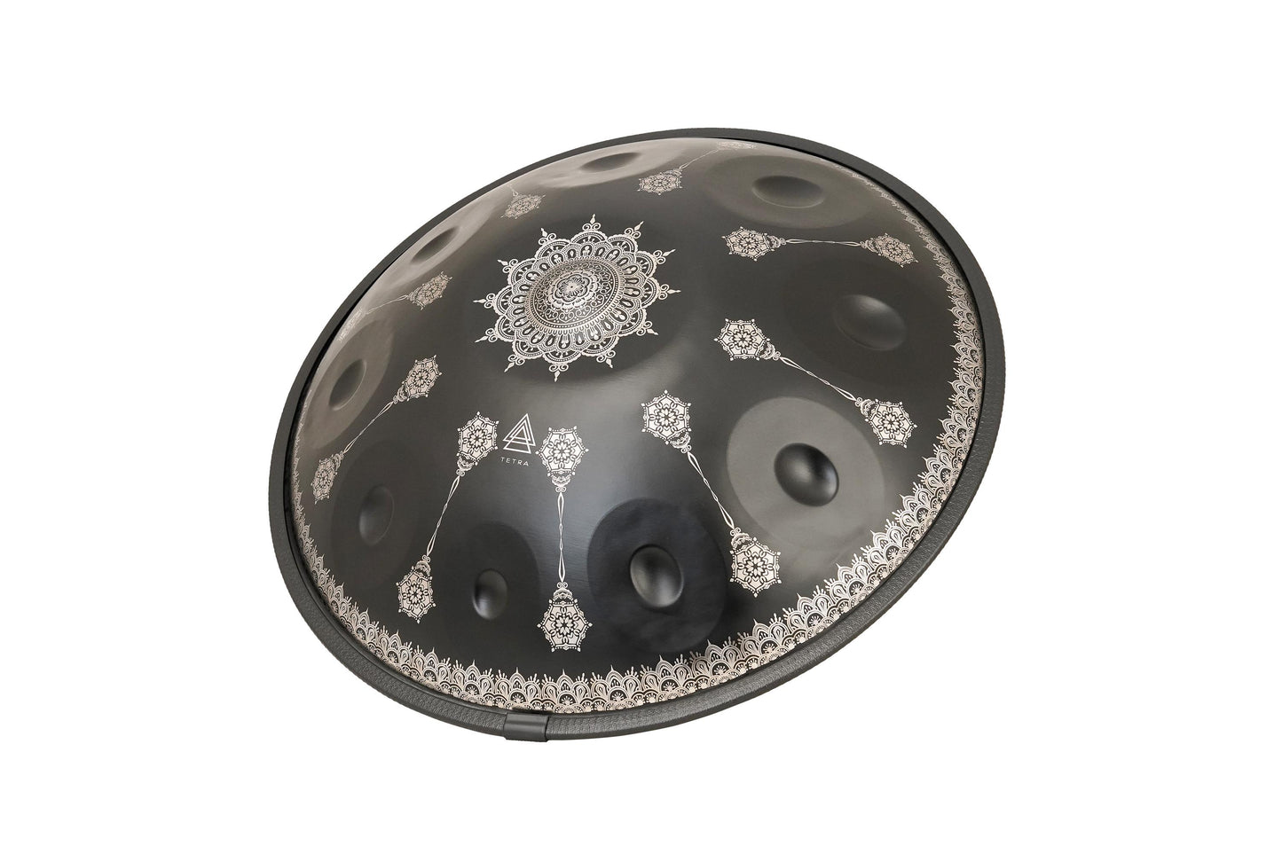 Handpan - Black Mandela - 10 notes Handpan D Kurd 440/432 Hz 22' Stainless Steel Thick MANDALA Gift Hand-Tuned Drum