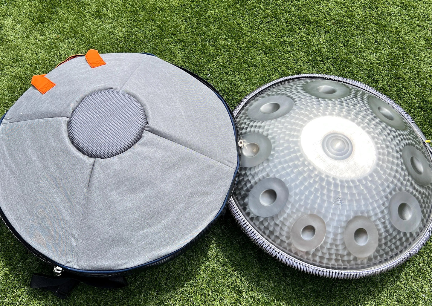 Handpan Drum 12 Notes | SILVER ENGRAVED Steel Tongue Drum | 440Hz Stainless | D Kurd