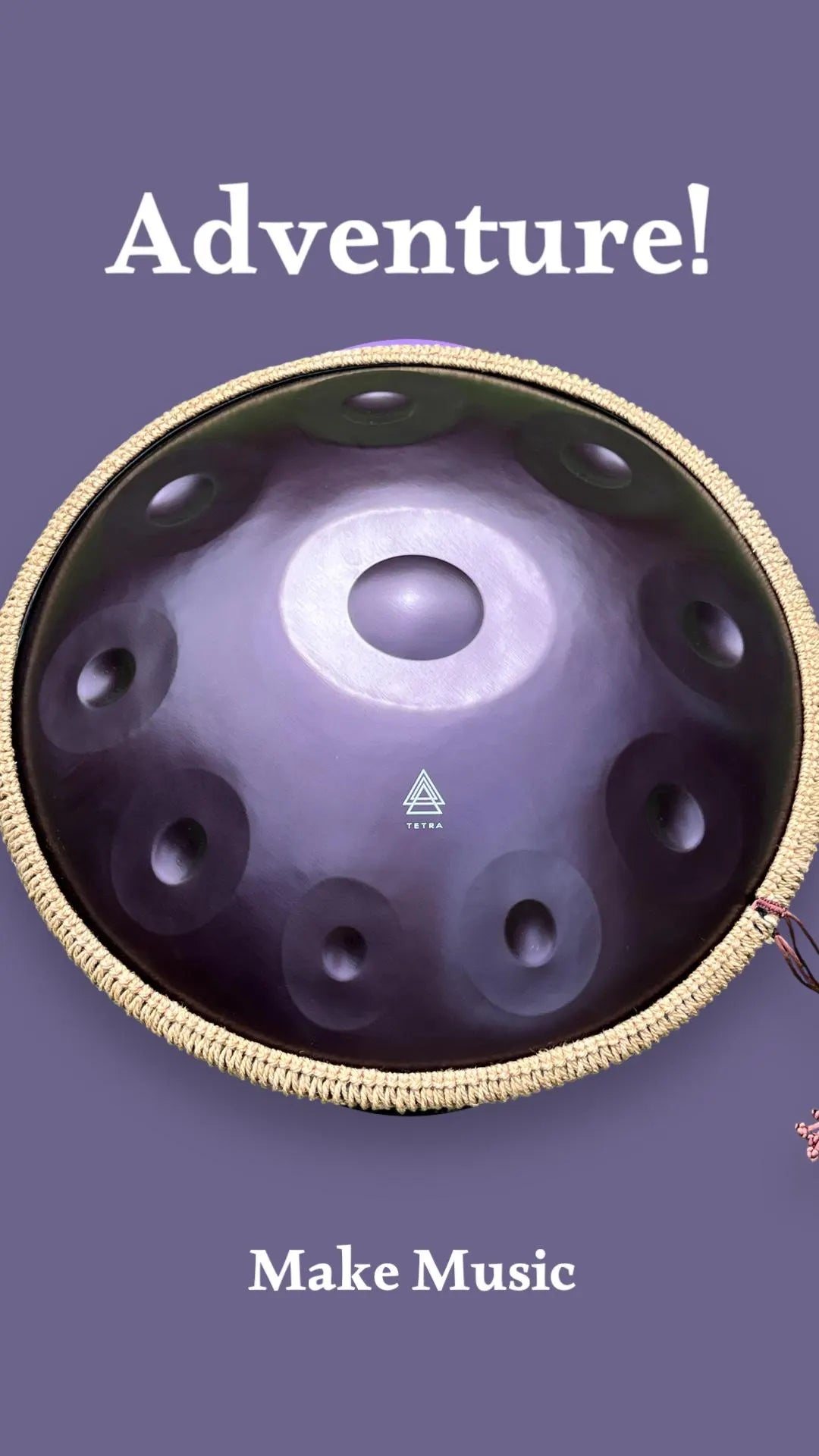 HANDPAN 10 Notes in PURPLE 440 hz, 22' ( 55 cm) Hand-Tuned