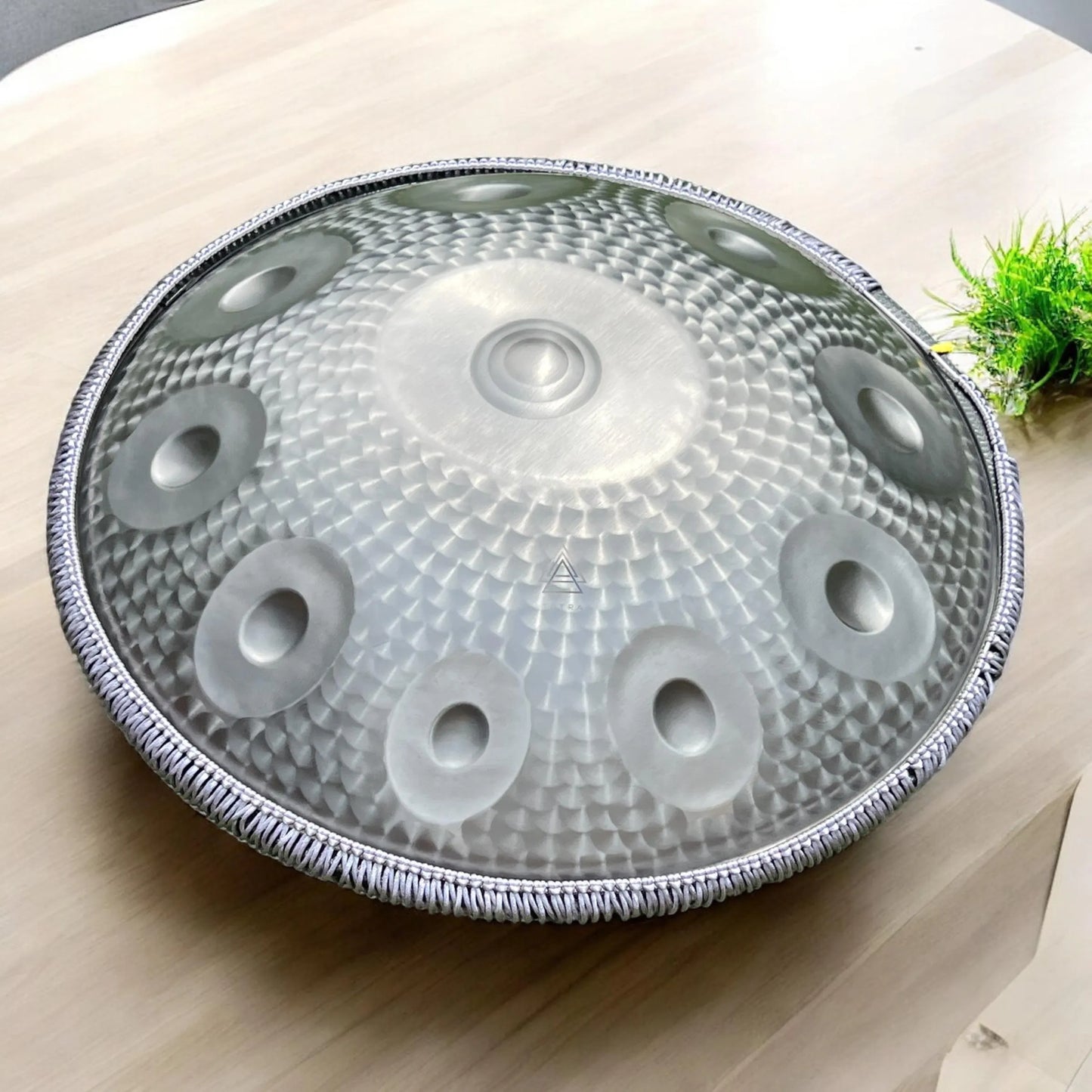Handpan Drum 12 Notes | SILVER ENGRAVED Steel Tongue Drum | 440Hz Stainless | D Kurd
