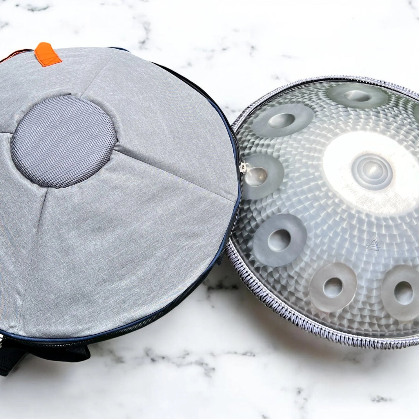 Handpan Drum 12 Notes | SILVER ENGRAVED Steel Tongue Drum | 440Hz Stainless | D Kurd