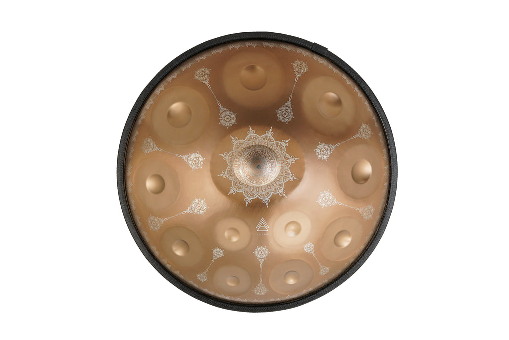 Tetra Handpan | D Kurd | 12 Notes | Gold Mandala| 440 Hz