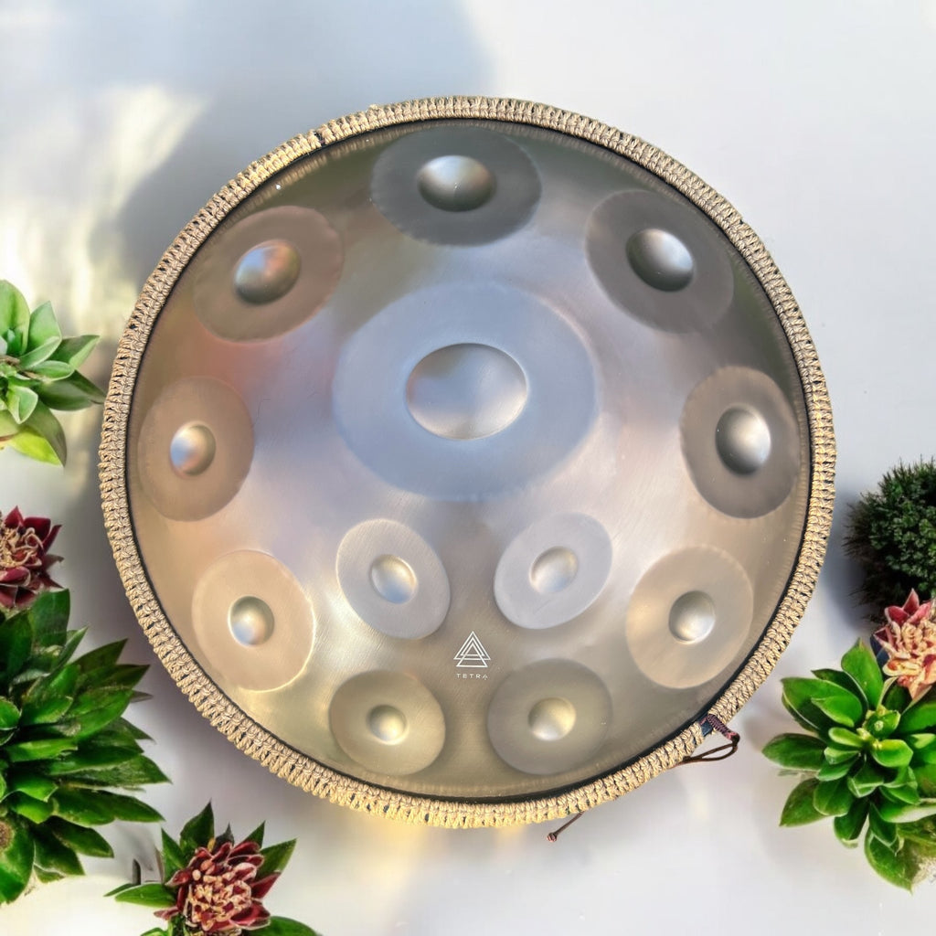 Tetra Handpan | D Kurd | 12 Notes | Gold | 432 Hz