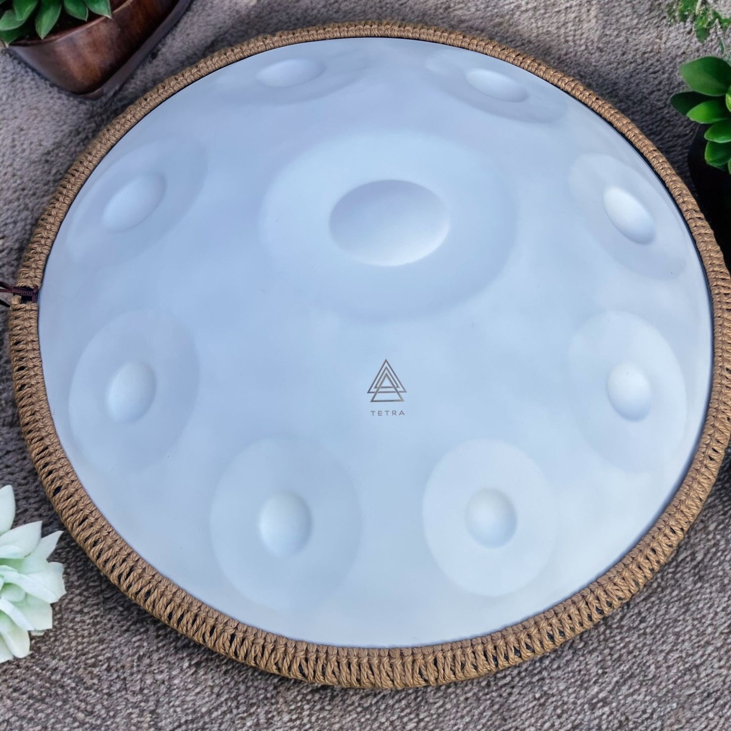 Handpan Steel Drum  WHITE 10 notes D Kurd 440 hz 22'inches Stainless Steel 1.1 thick