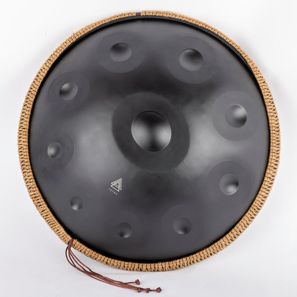 Tetra Handpan | D Kurd | 10 Notes | Stainless Steel | Black | 432 Hz