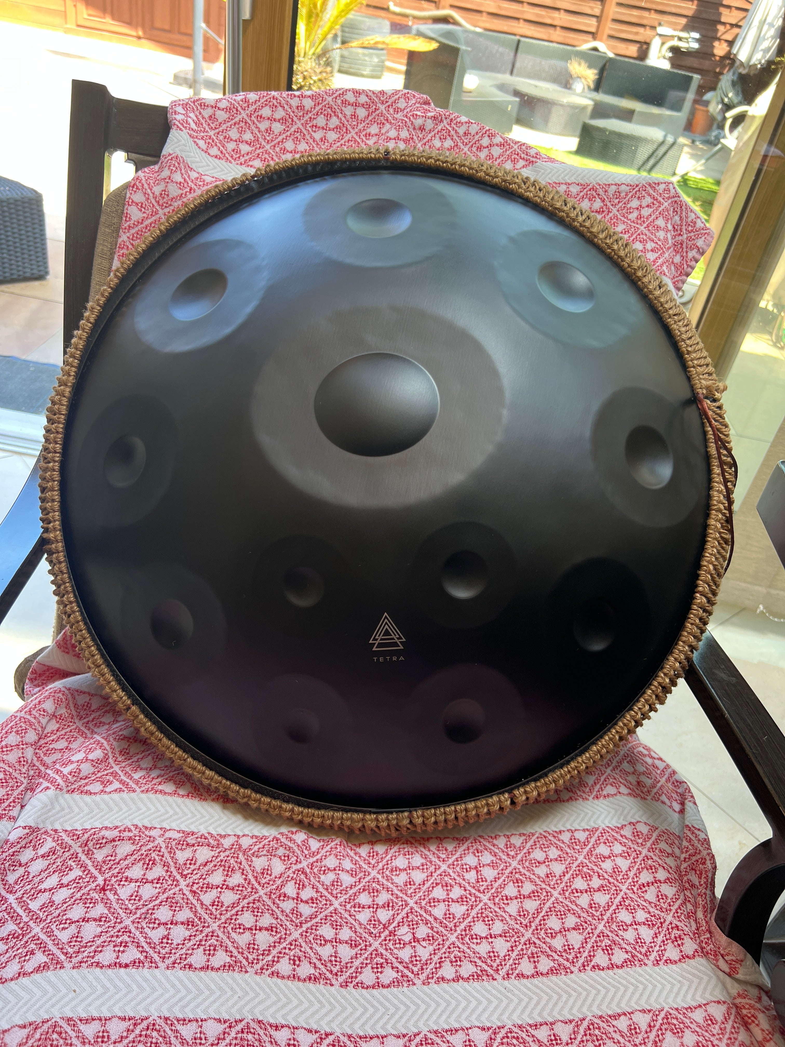 Tetra Handpan | D Kurd | 12 Notes | Stainless Steel | Black Matt | 440 Hz