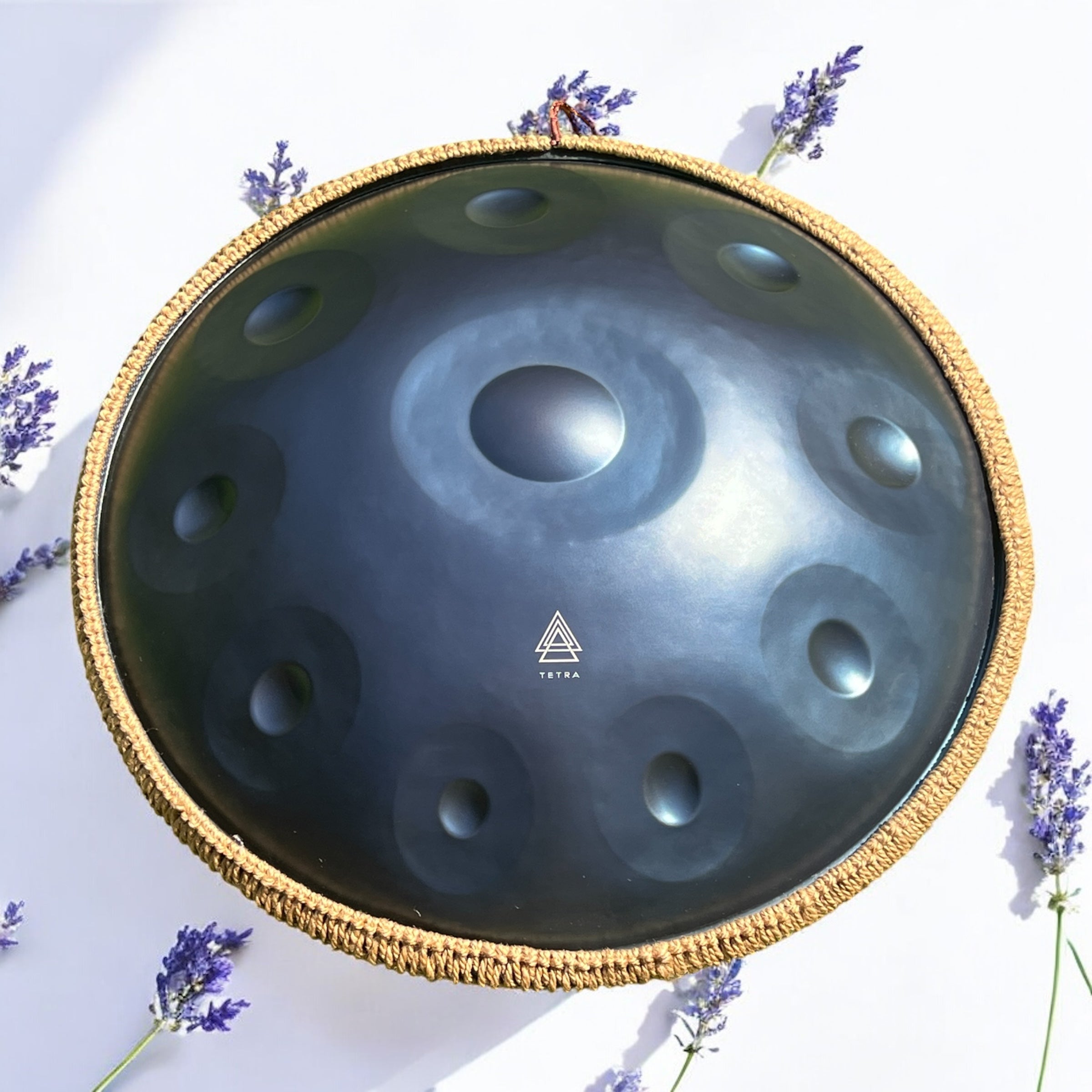 Tetra Handpan | D Kurd | 10 Notes | Stainless Steel | Space Blue | 432 Hz