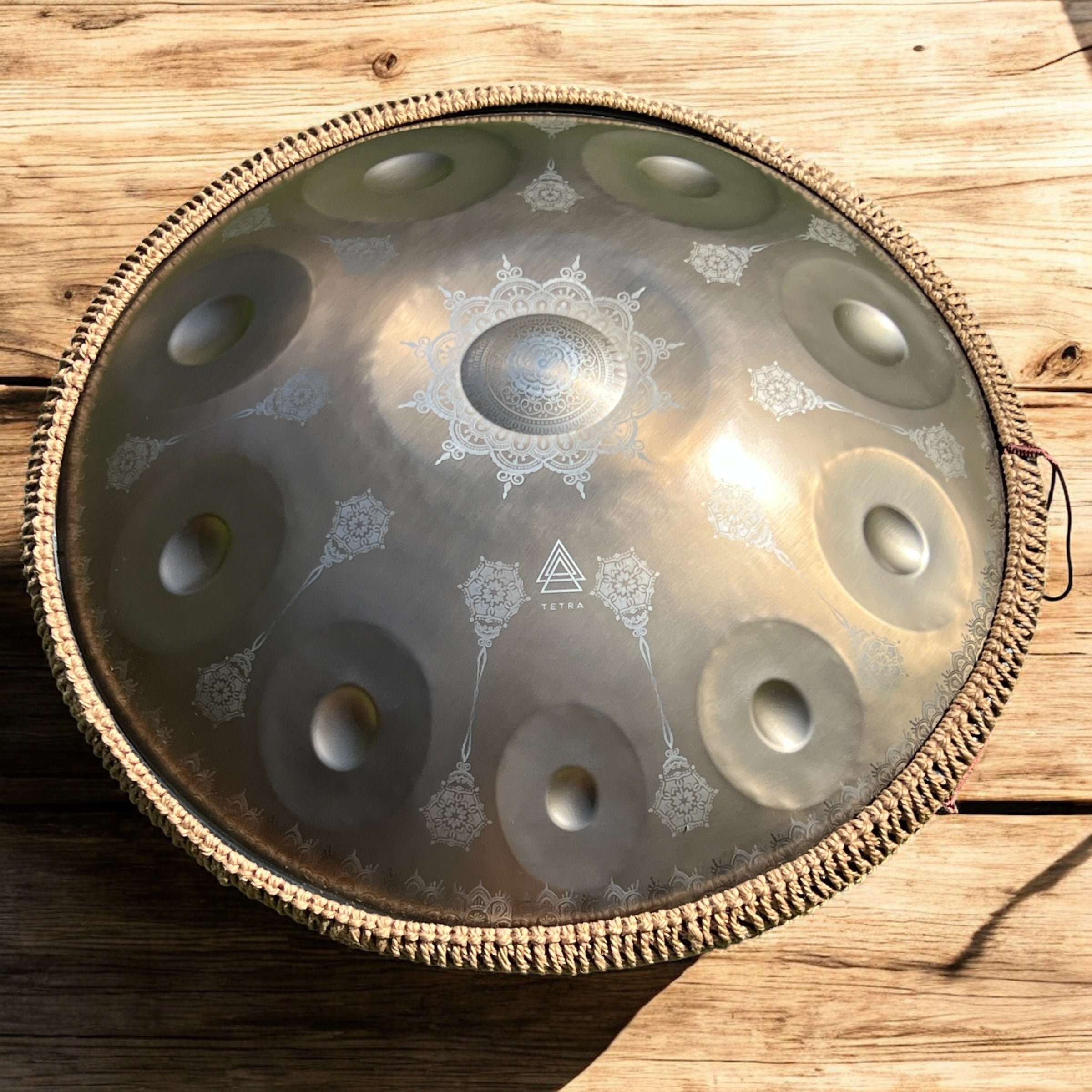 Tetra Handpan | D Kurd | 10 Notes | Gold Mandala| 440 Hz