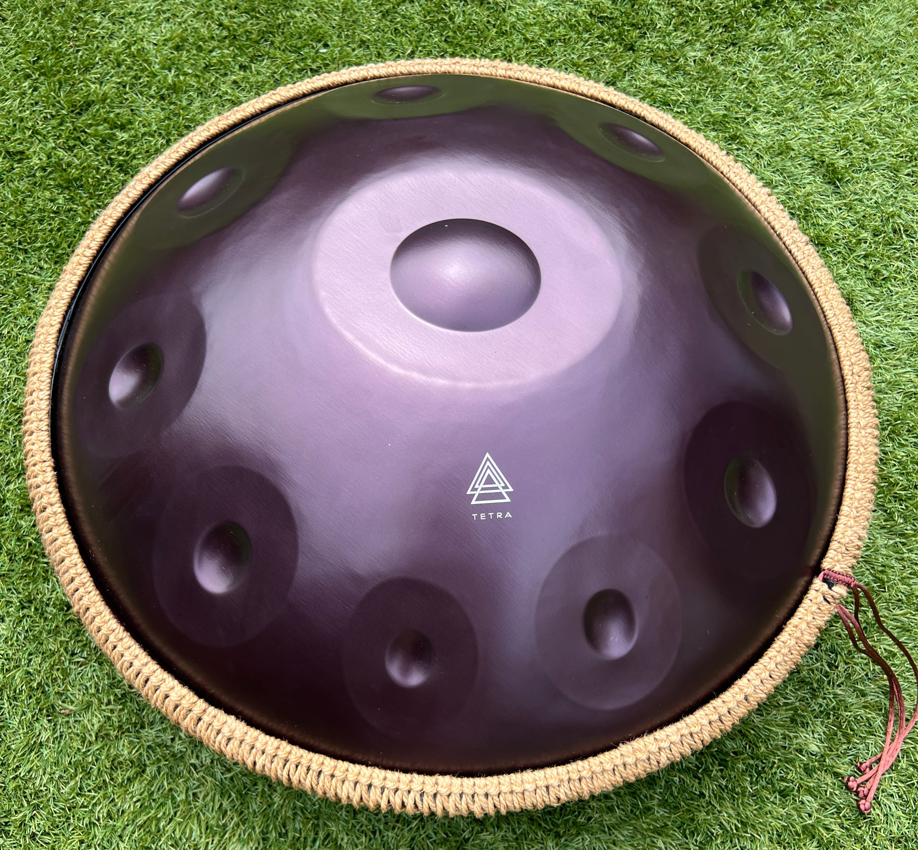 Tetra Handpan | D Kurd | 10 Notes | Stainless Steel | Purple | 432 Hz