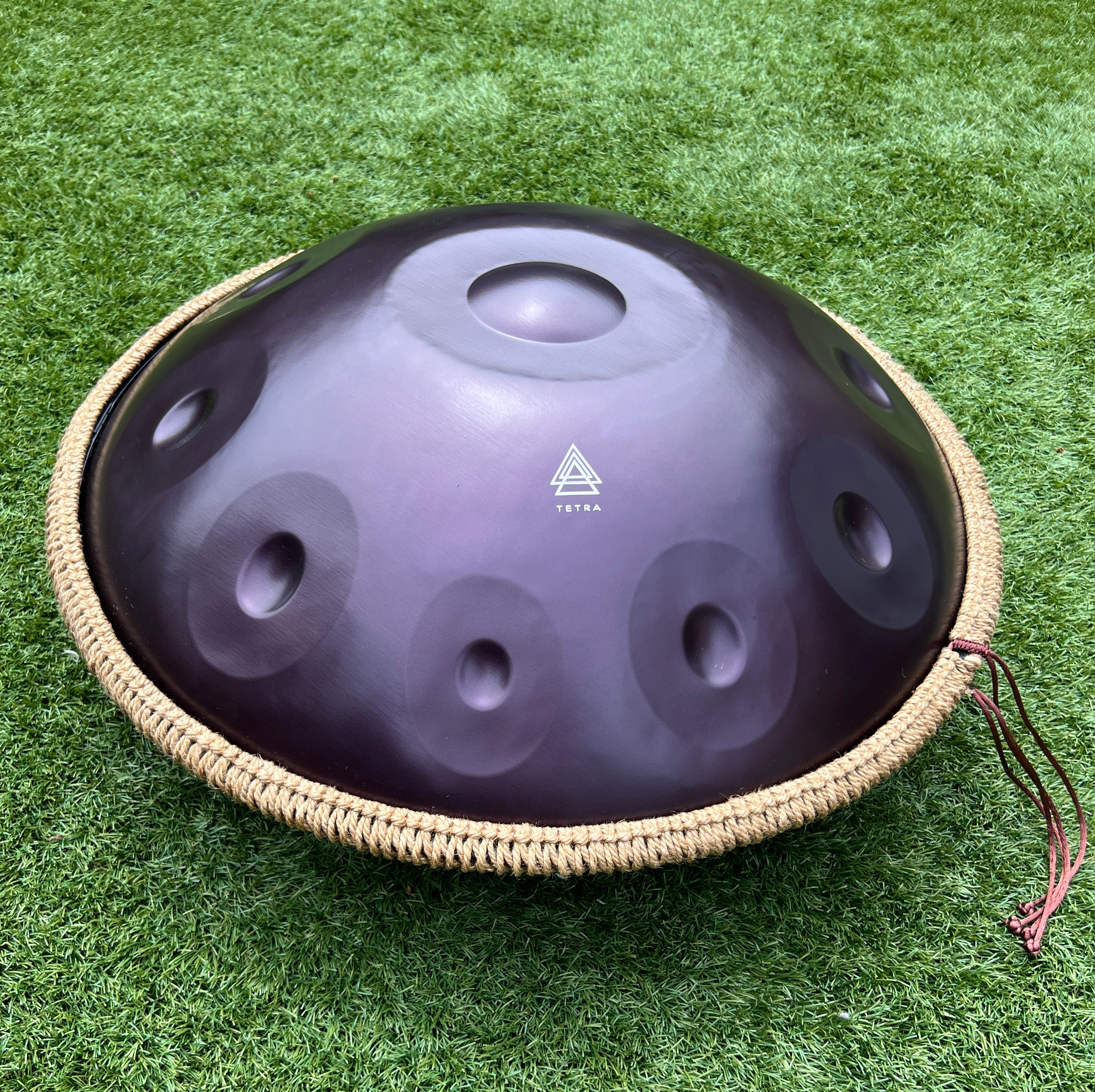 Tetra Handpan | D Kurd | 10 Notes | Stainless Steel | Purple | 432 Hz
