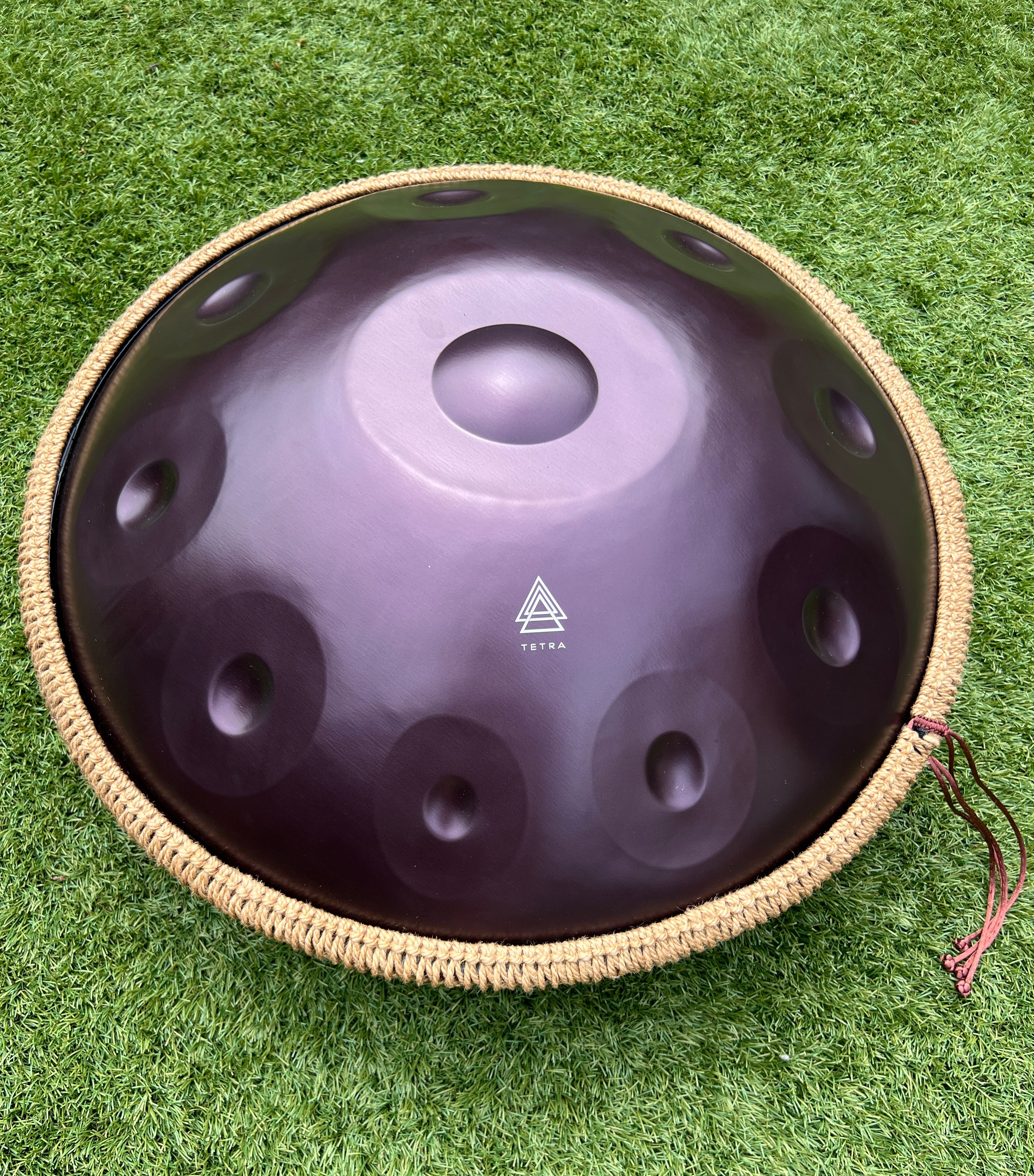 Tetra Handpan | D Kurd | 10 Notes | Stainless Steel | Purple | 432 Hz