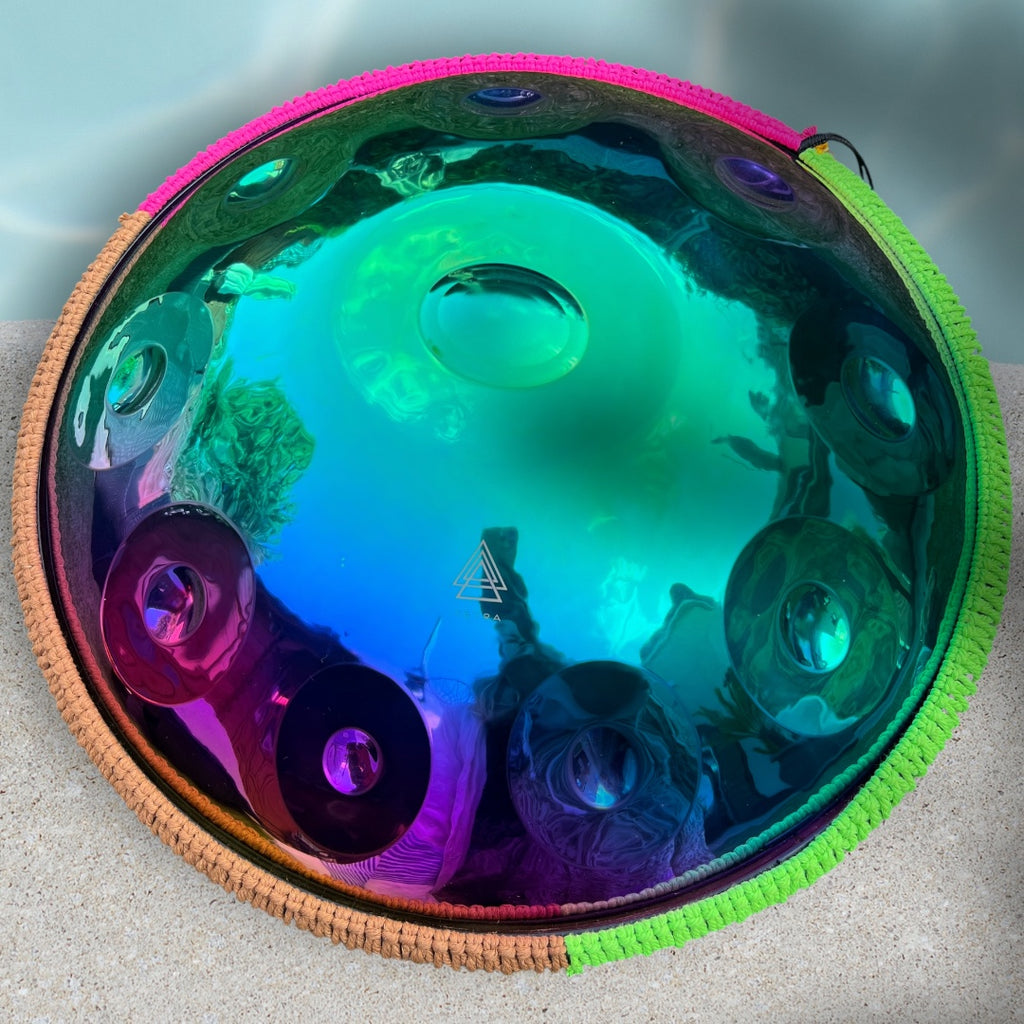 Tetra Handpan | D Kurd | 10 Notes | Rainbow| 440 Hz| Limited Edition