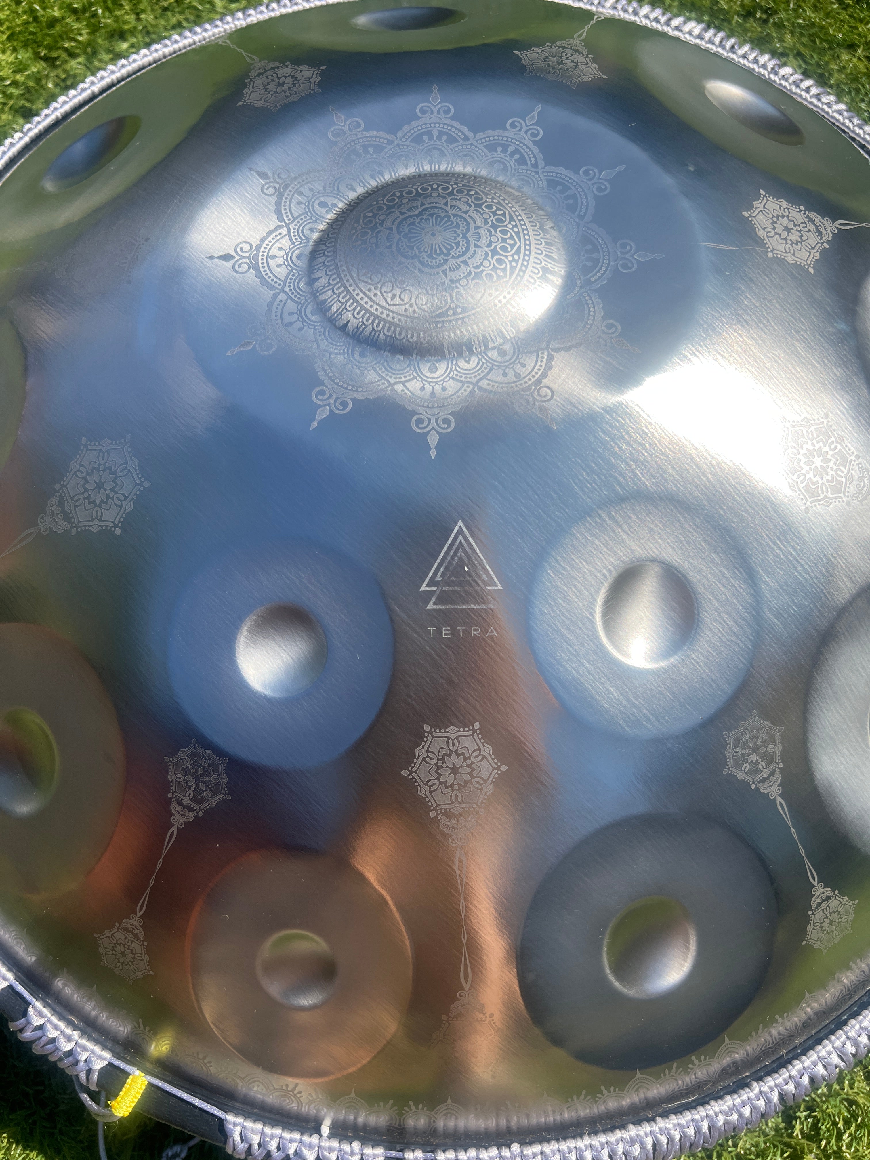 Tetra Handpan | D Kurd | 12 Notes | SILVER Mandala| 432 Hz
