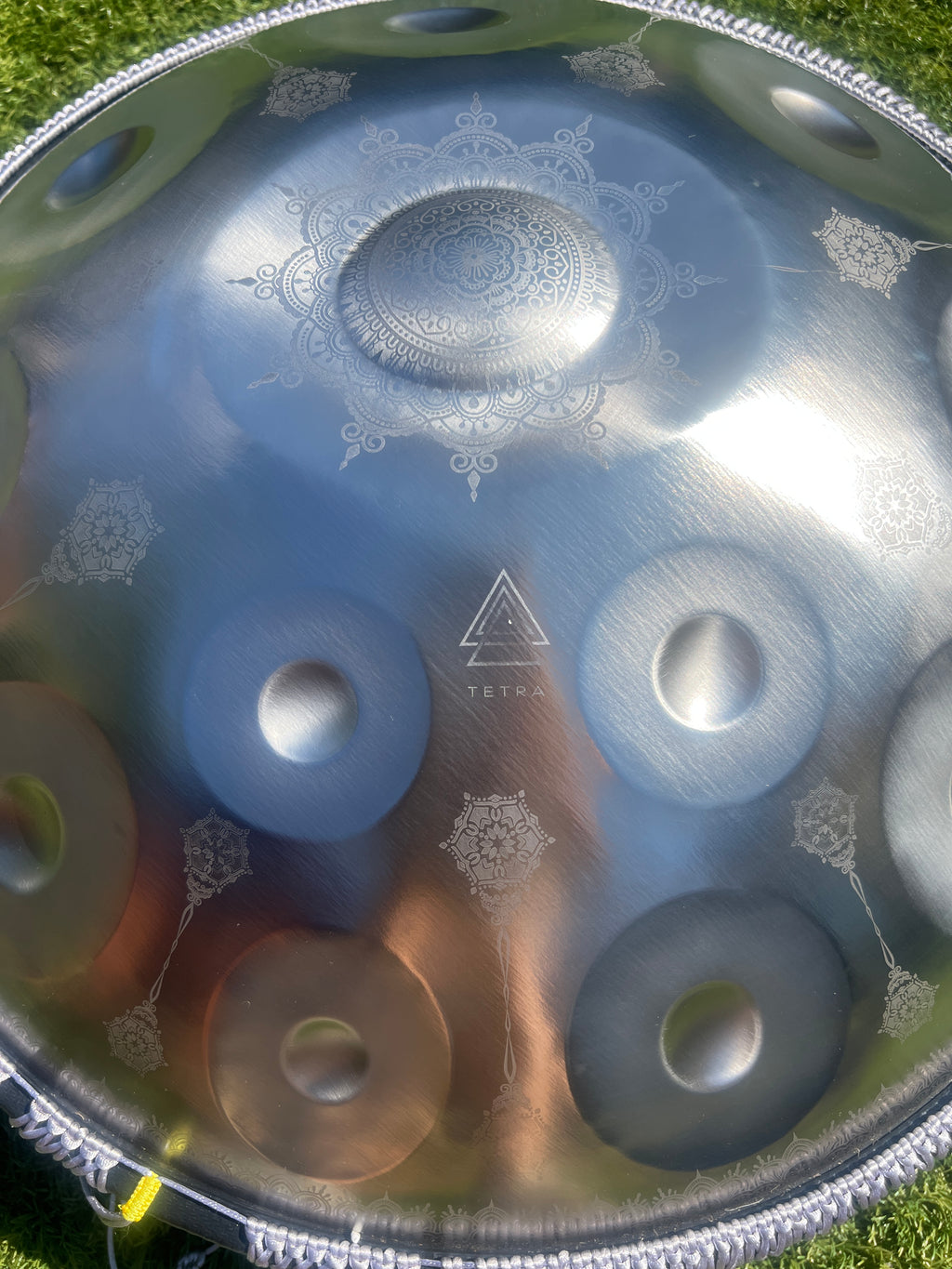 Tetra Handpan | D Kurd | 12 Notes | SILVER Mandala| 432 Hz