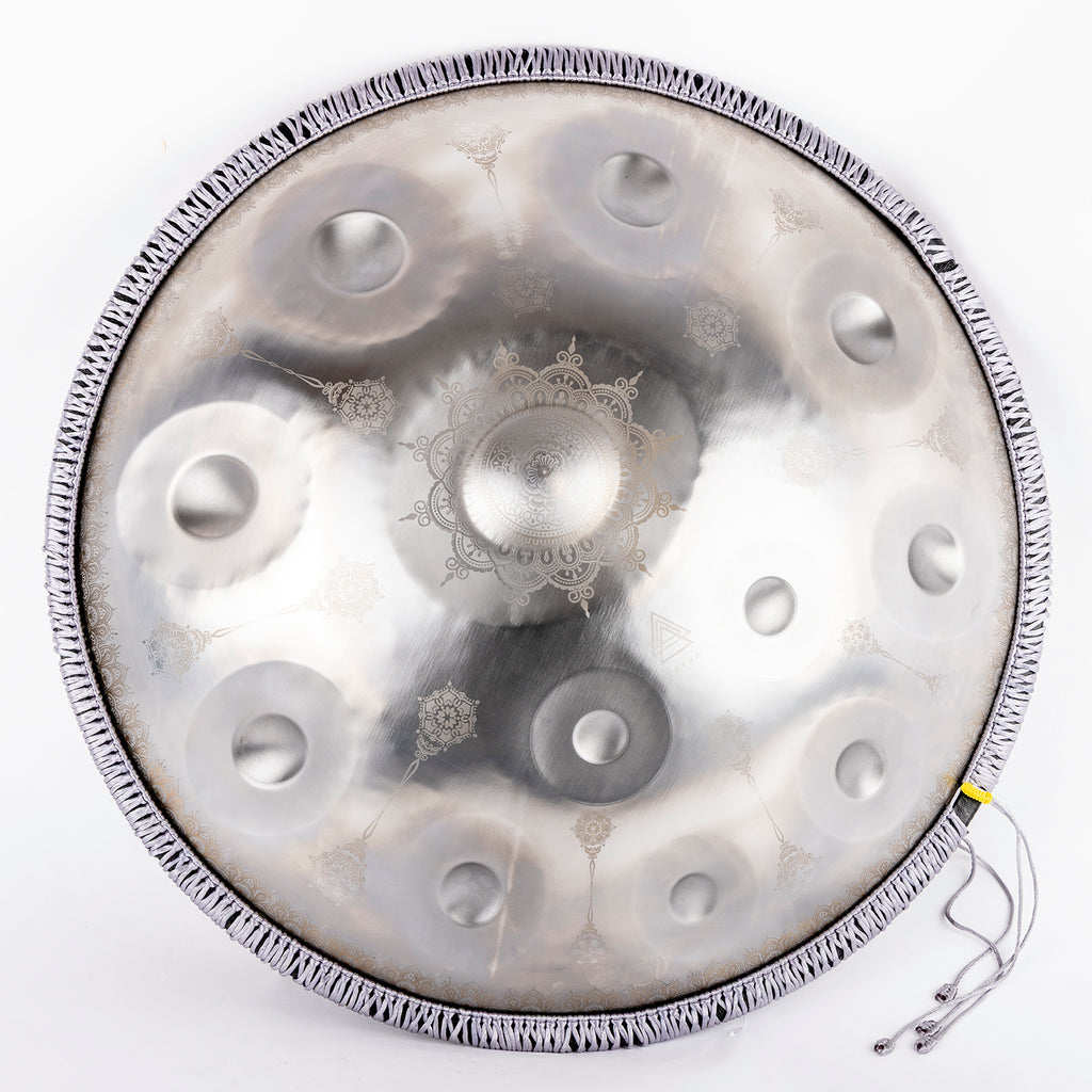 Tetra Handpan | D Kurd | 12 Notes | SILVER Mandala| 432 Hz