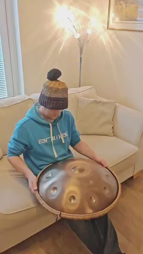 Tetra Handpan | D Kurd | 10 Notes | Stainless Steel | Gold| 432