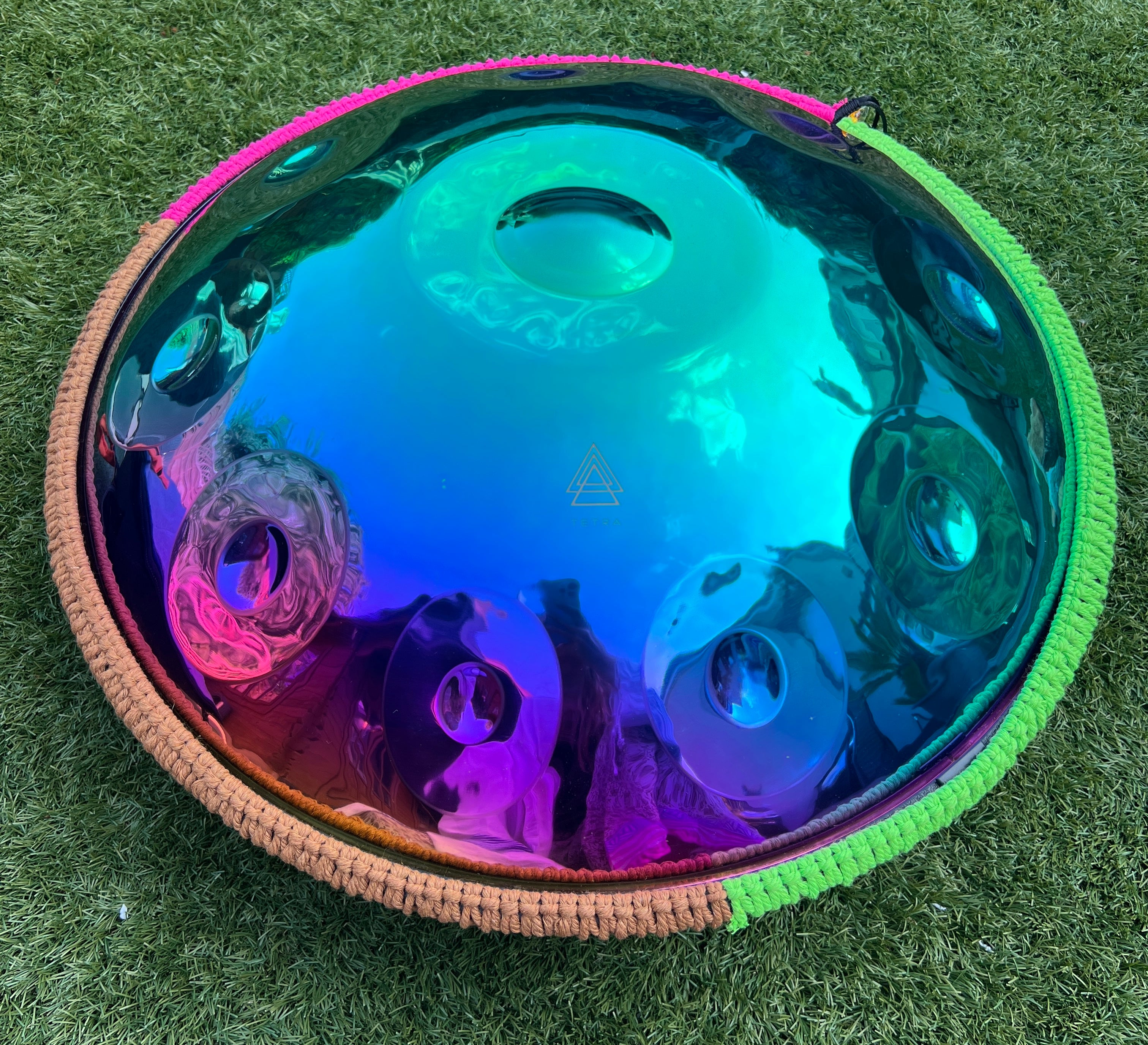 Tetra Handpan | D Kurd | 10 Notes | Rainbow| 440 Hz| Limited Edition