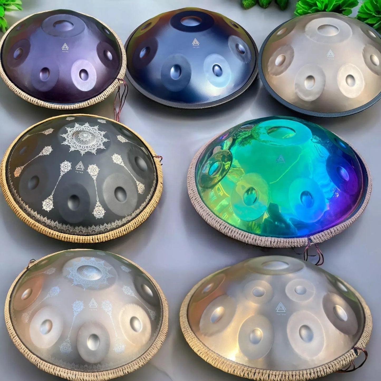 HANDPAN 10 Notes in BLACK BLUE 432hz, 22' Hand-Tuned